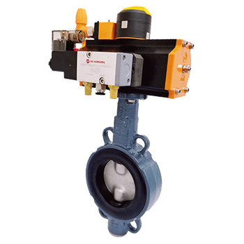 actuated butterfly valve